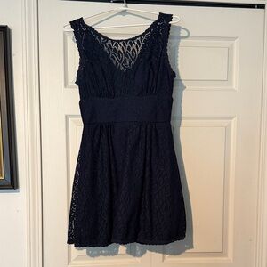 B Darlin Navy Lace Mini Dress